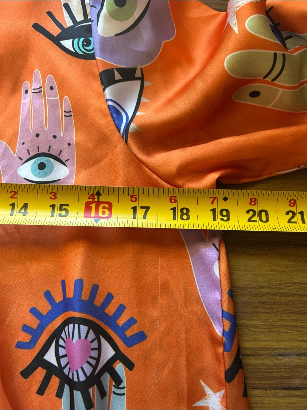 Bululu‎ Resort Orange Eye Print Mini Dress XS Boho Festival - Picture 10 of 11